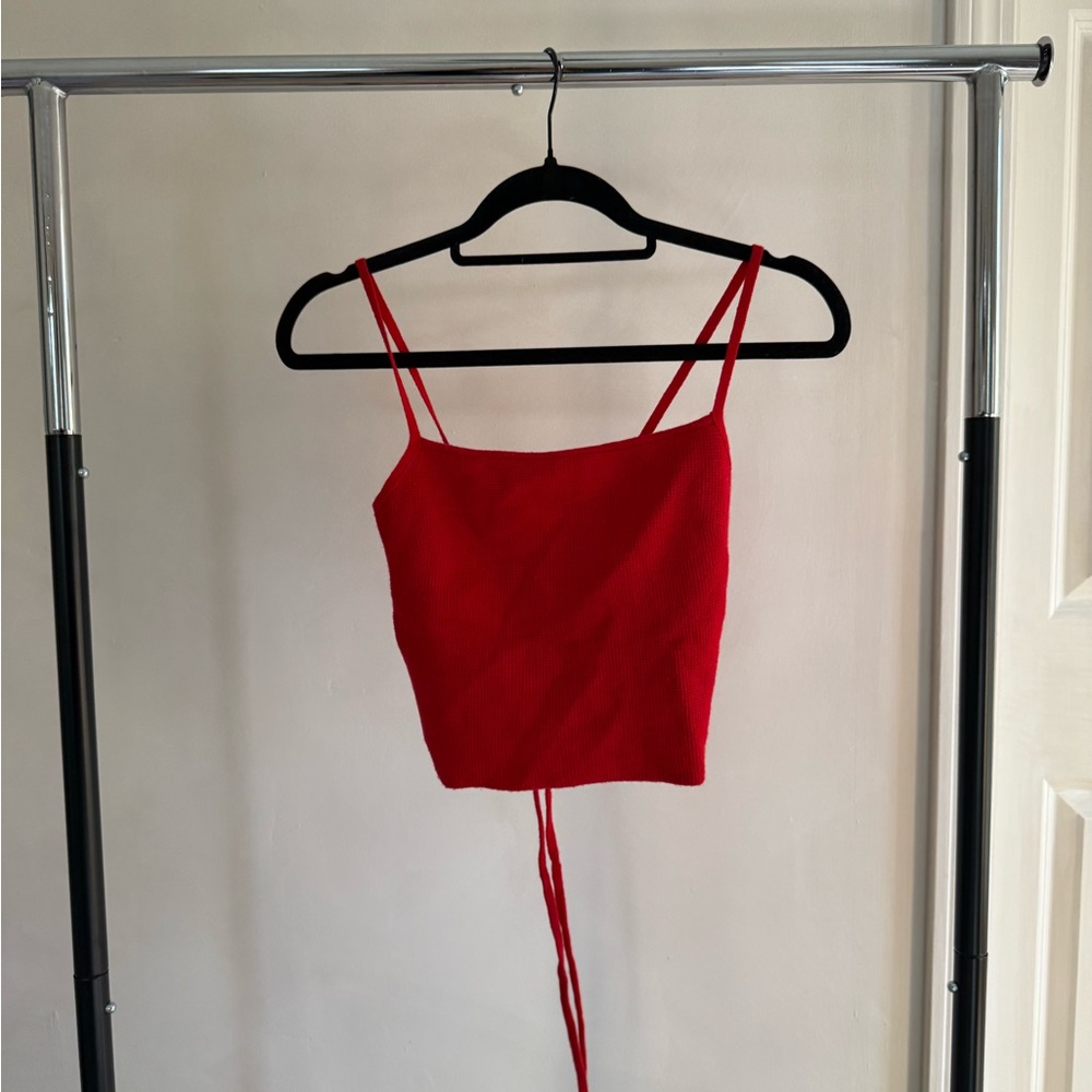 Urban Outfitters Red Crop Top with Spaghetti Straps